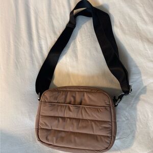 Away Brown Quilted crossbody bag